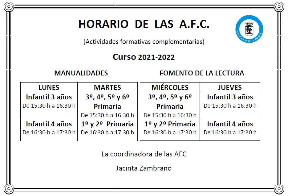 hrario afc