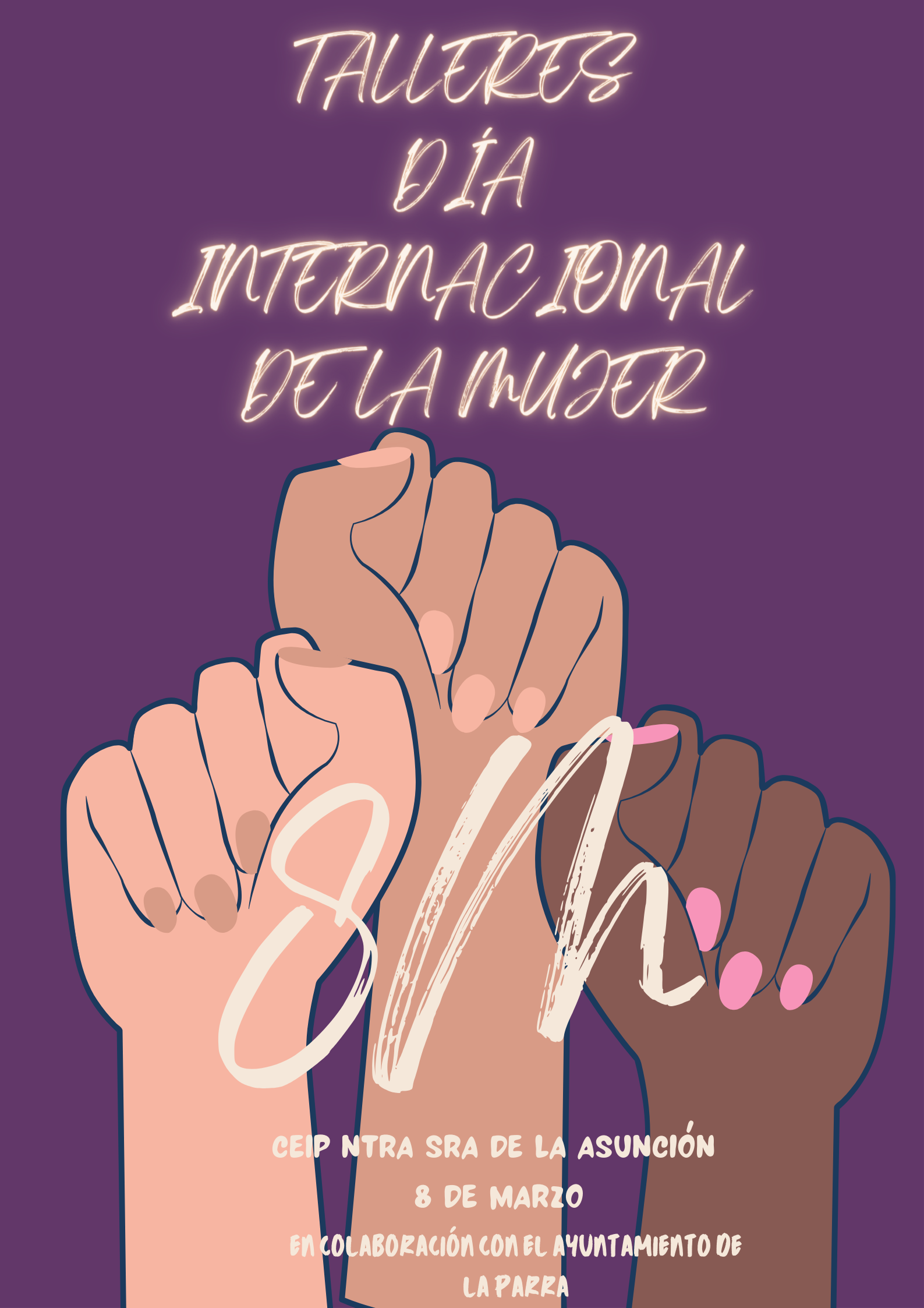 Cartel Marcha Feminista 8m Ilustrado Morado1